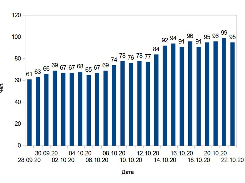 В Белгородской области зарегистрировано 95 новых случаев COVID-19