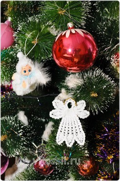 Вязанные ангелочки - прекрасное украшение новогодней елочки!