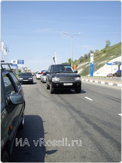 Колонна автомобилей пробега